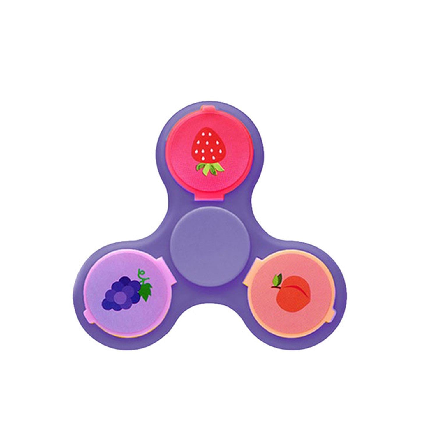 2-in-1 Metal Glam Finger Spinners With Lip Balm, Purple