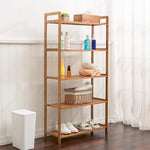 Tiered Bamboo Wood Book Storage Shelf | Large