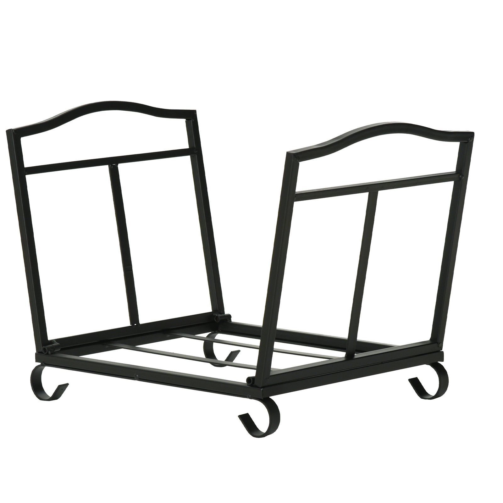 Foldable Firewood Log Rack W/ Scrolls