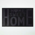 HOMESCAPES Black Rubber Home Sweet Home Non-slip Doormat