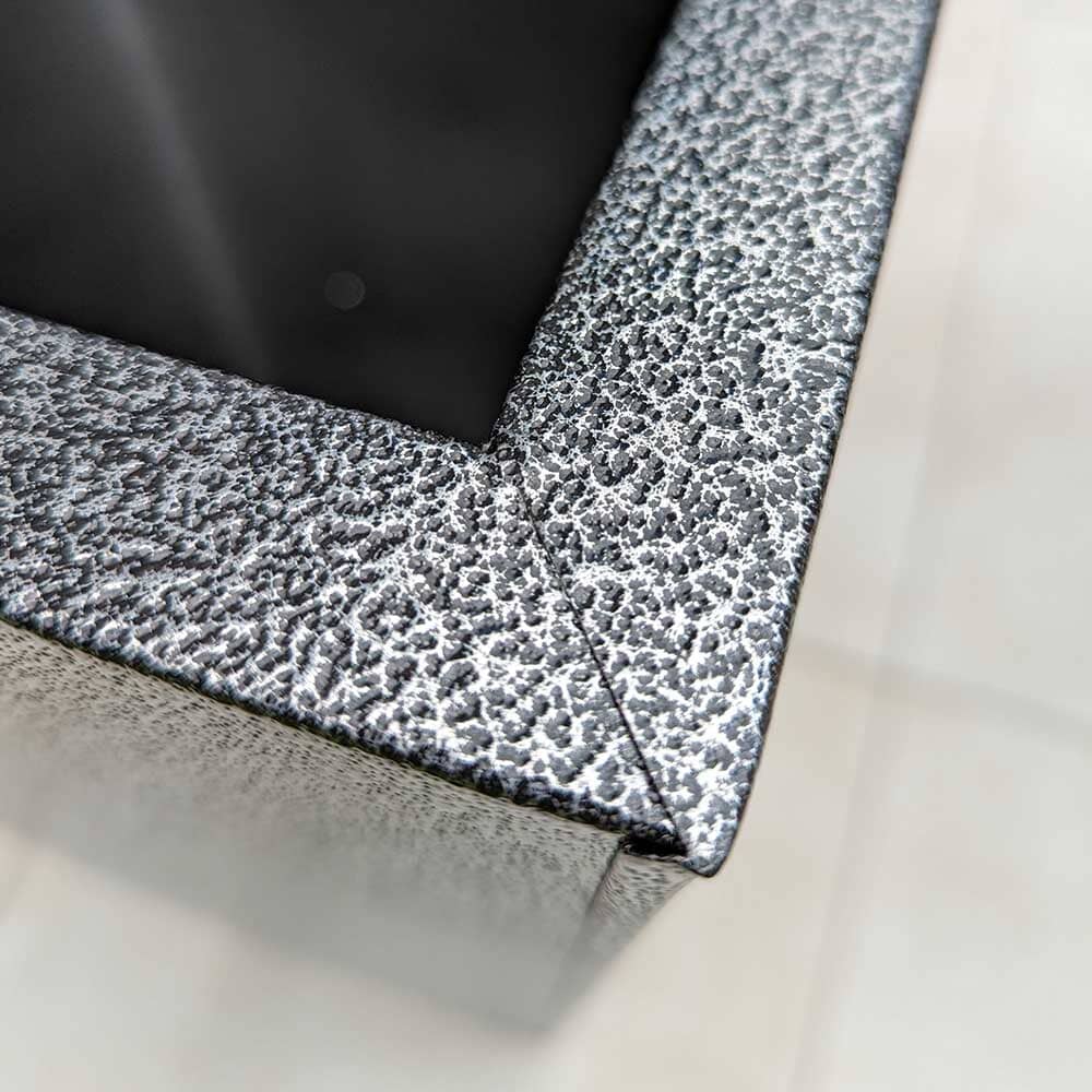 Zinc Galvanised Tall Flared Tapered Square Planter | 30cm x 30cm x 70cm | Silver Black