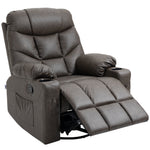 Manual Recliner Chair W/ Footrest Cup Holder | Brown