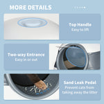 Foldable Cat Litter Tray W/ Lid, Deodorant, Scoop | White
