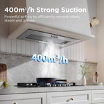 52cm Metal Insert Range Hood Cooker Extractor With 3-speed Modes