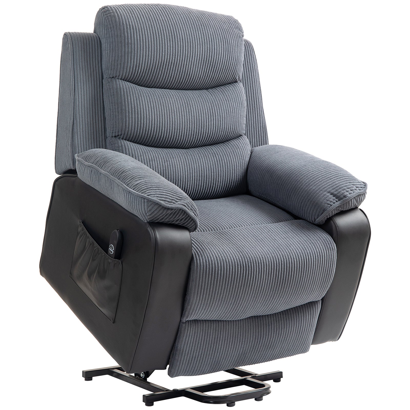 Power Lift Recliner Chair With Remote Control 2 Side Pockets | One Size | Gray