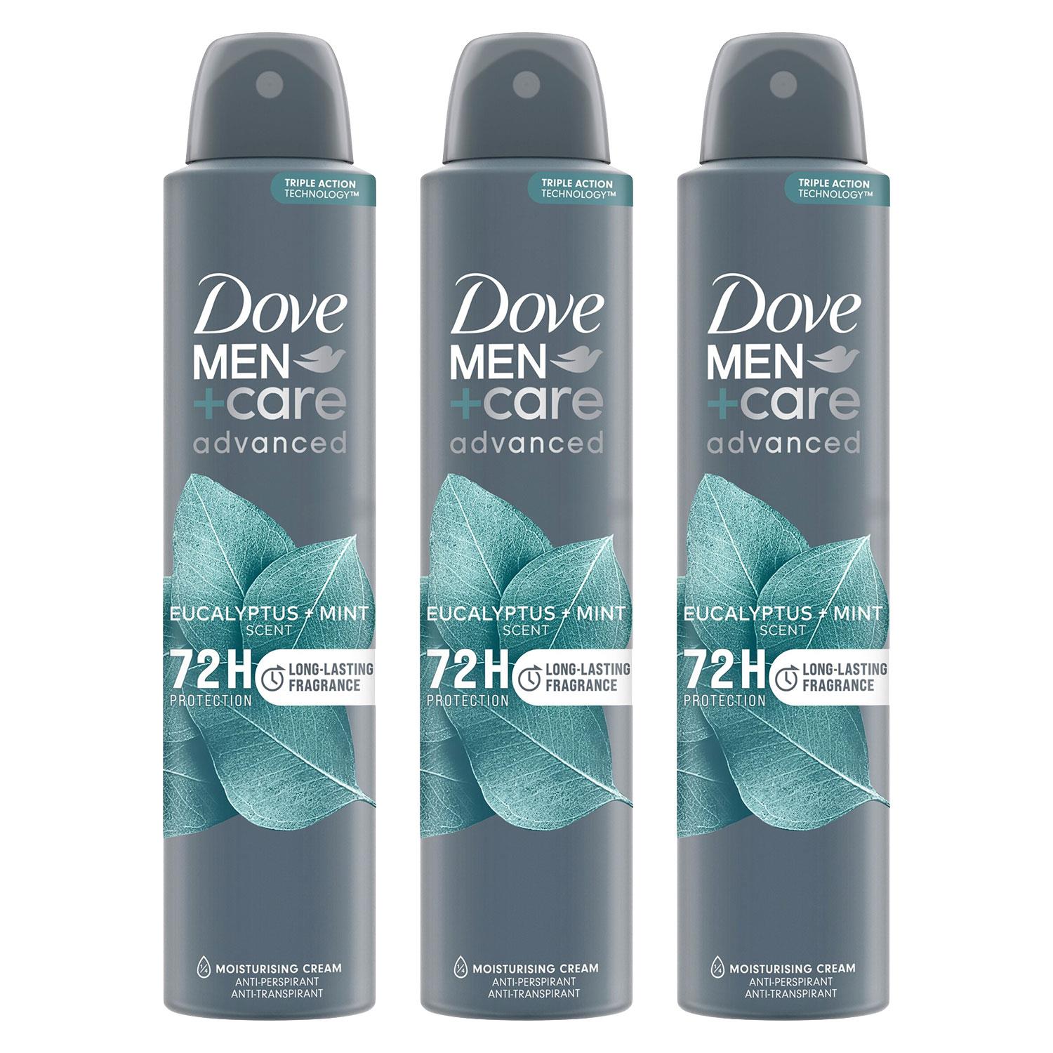 Men+care Advanced Antiperspirant Deodorant Spray Eucalyptus + Mint, 3x200ml