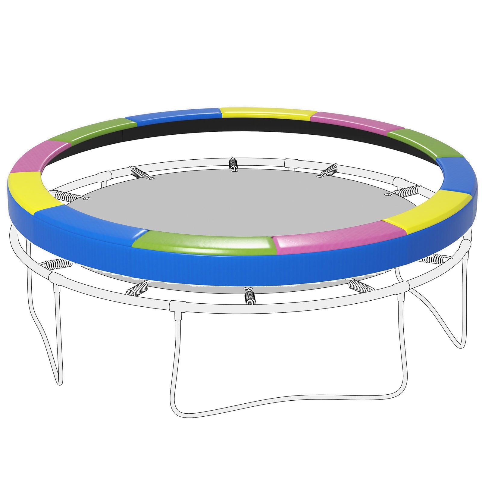 12ft Trampoline Spring Cover,trampoline Pad Replacement | 12ft | Multi Colour