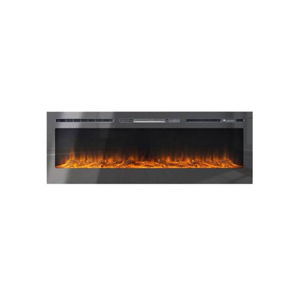 40/50/60-inch Wall Mounted & Recessed Led Electric Fireplace With 12 Flame Colors, Adjustable Brightness & Remote Control | Large