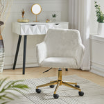 Velvet Upholstered Home Office Swivel Task Chair With Flared Arms