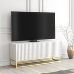 Ripple Tv Unit 100cm - Fluted Design | Large-Medium | White
