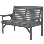 Wooden Garden Bench 2 Seater, Patio Bench For Indoor Outdoor | Grey