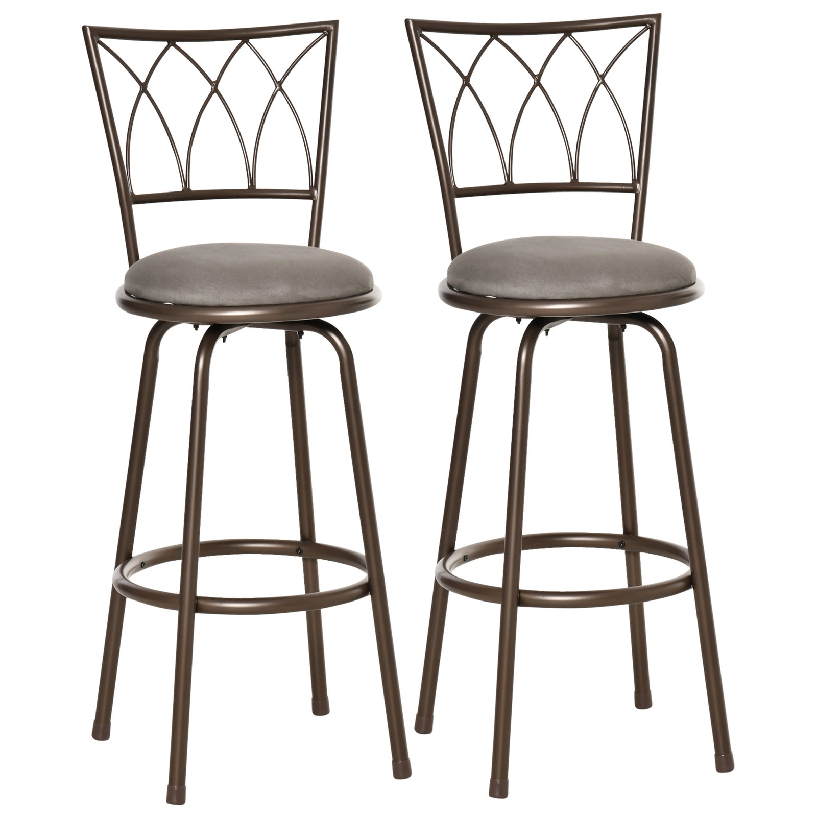 Swivel Armless Upholstered Bar Stools Set Of 2