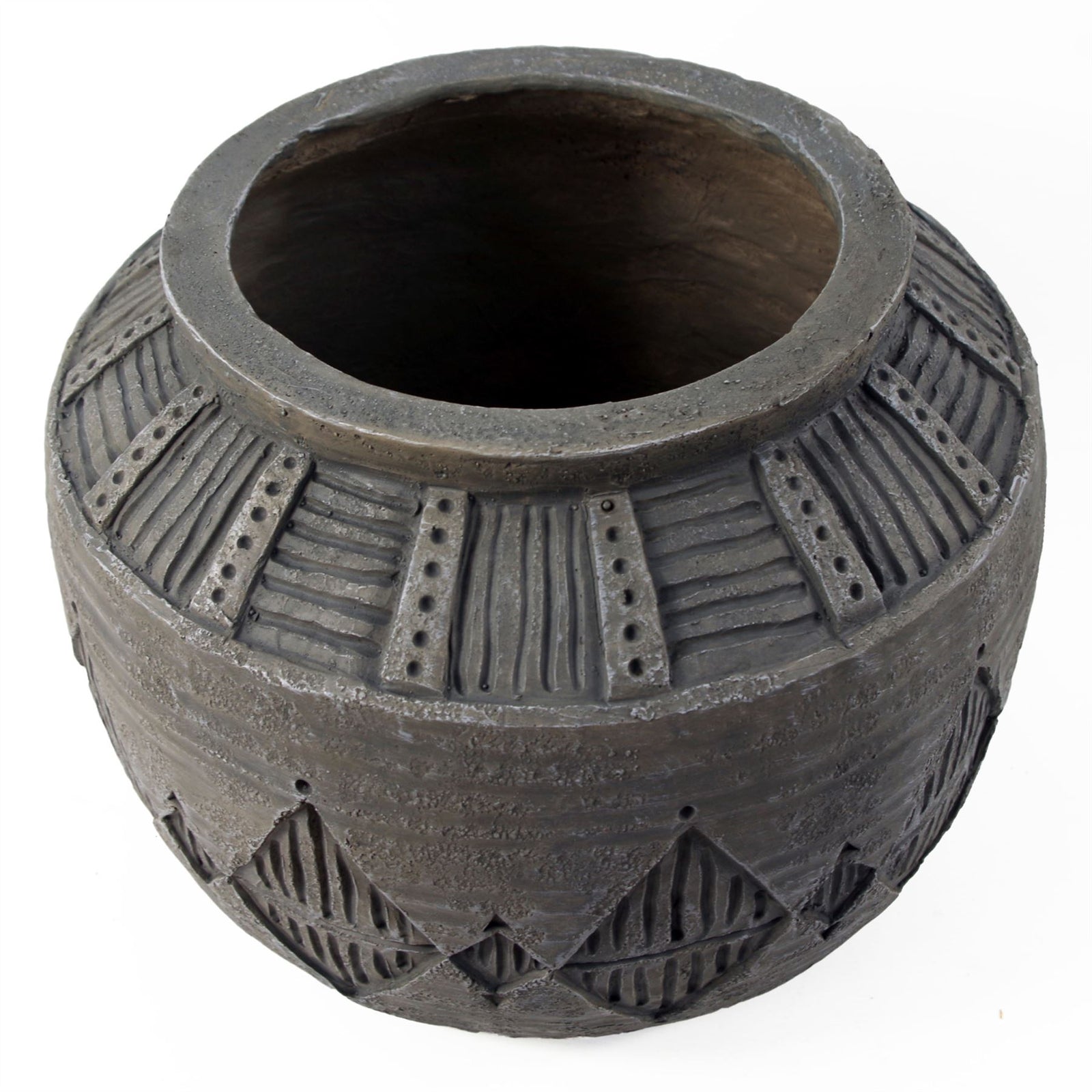 X 36cm Large Grey Gliese Diamond Planter 26cm