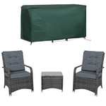 3pc Rattan Table Chair Bistro Garden Furniture Set Wicker | Gray