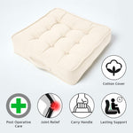 Cotton Armchair Booster Cushion | 50cm x 50cm | Cream