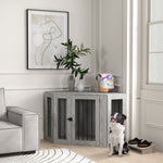 Dog Crate W/ Cushion, Door - Large Dogs | Gray