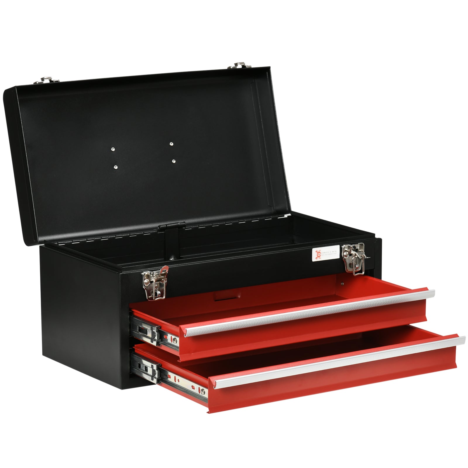 Lockable 2 Drawer Tool Chest With Ball Bearing Slide Drawers | Black