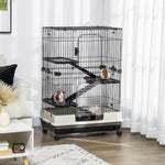 4/6-level Small Animal Cage, Indoor Pet House | Black