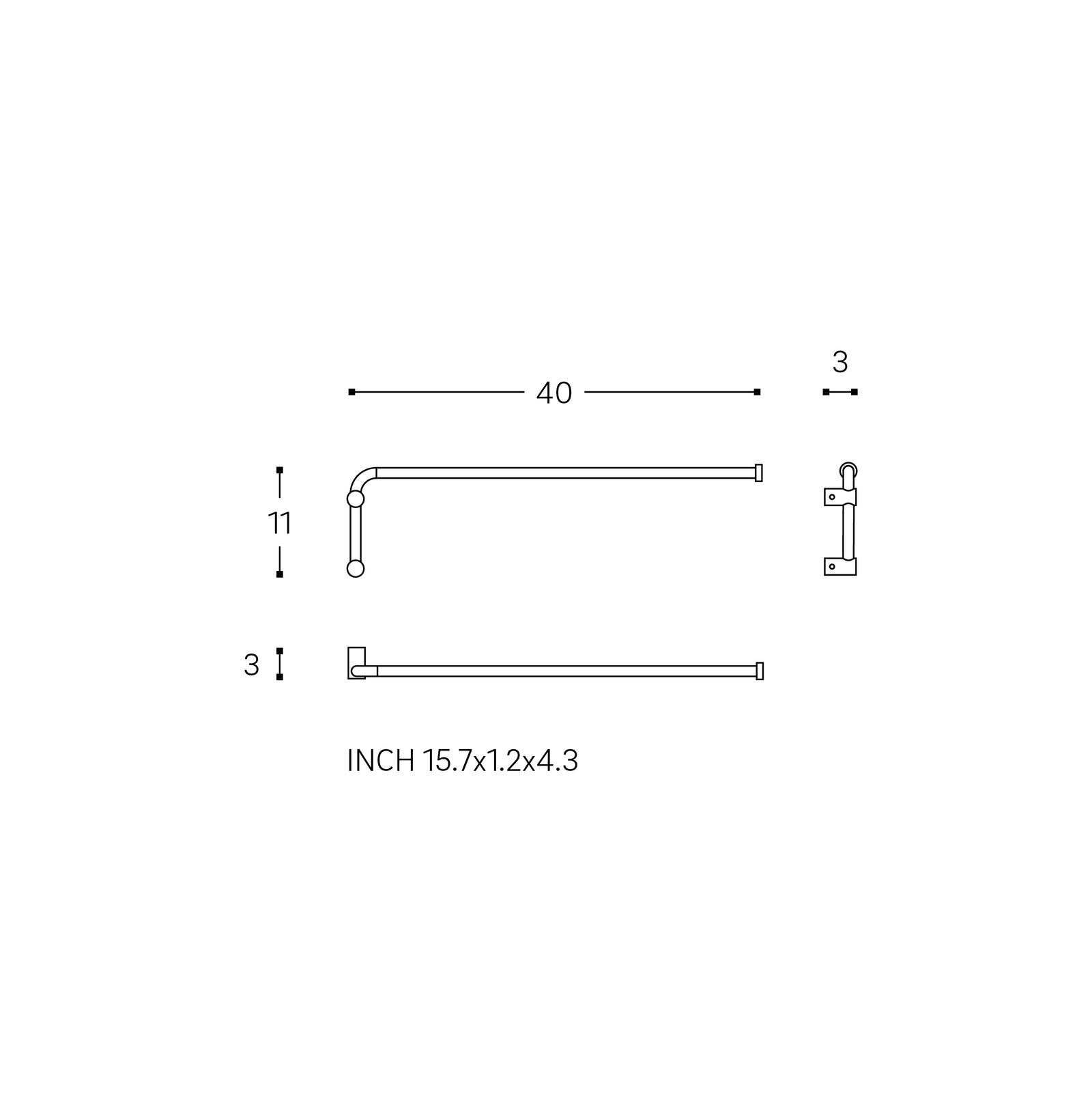 Swivel Towel Rack Glossy Stainless Steel Logic (40cm)