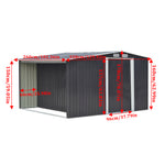 10.8 X 8.5ft Outdoor Garden Metal Storage Shed With Log Rack Weather-resistant Tool Firewood Storage
