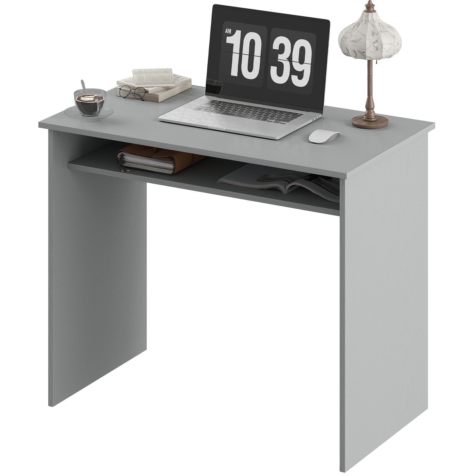 Computer Desk Writing Table Study Workstation Storage | Grey