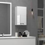 kleankin Bathroom Wall Cabinet, High Gloss Soft-close Storage Cabinet, White