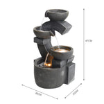 Cascading C Shaped Water Feature Garden Fountain