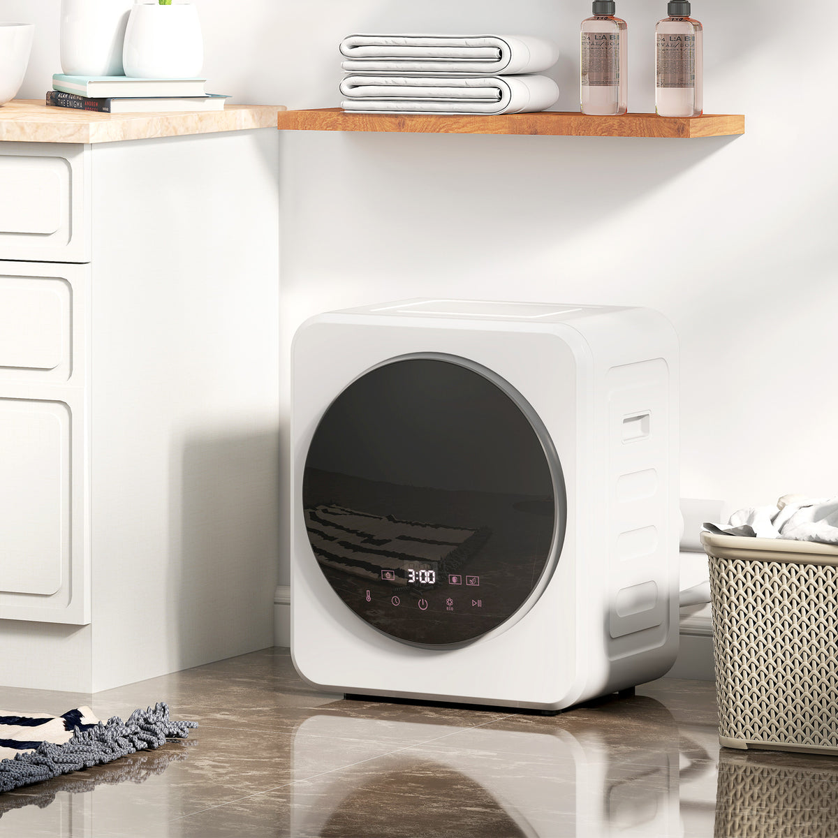 800w Compact Dryer Machine, 4kg Small Vented Tumble Dryer | White