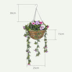 Set Of 2 Artificial Plants, Azalea Flowers In Basket