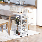 Kitchen Island Trolley W/ 4 Baskets 2 Side Racks Drawer | White