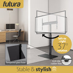 Universal Tv Stand 30 To 75 Inch Tvs, Swivel & Height Adjustable, 40kg Load, Max Vesa 600x400mm, Tempered Glass Base