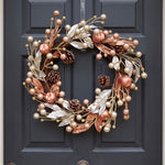 HOMESCAPES Champagne Pinecone & Apple Christmas Wreath
