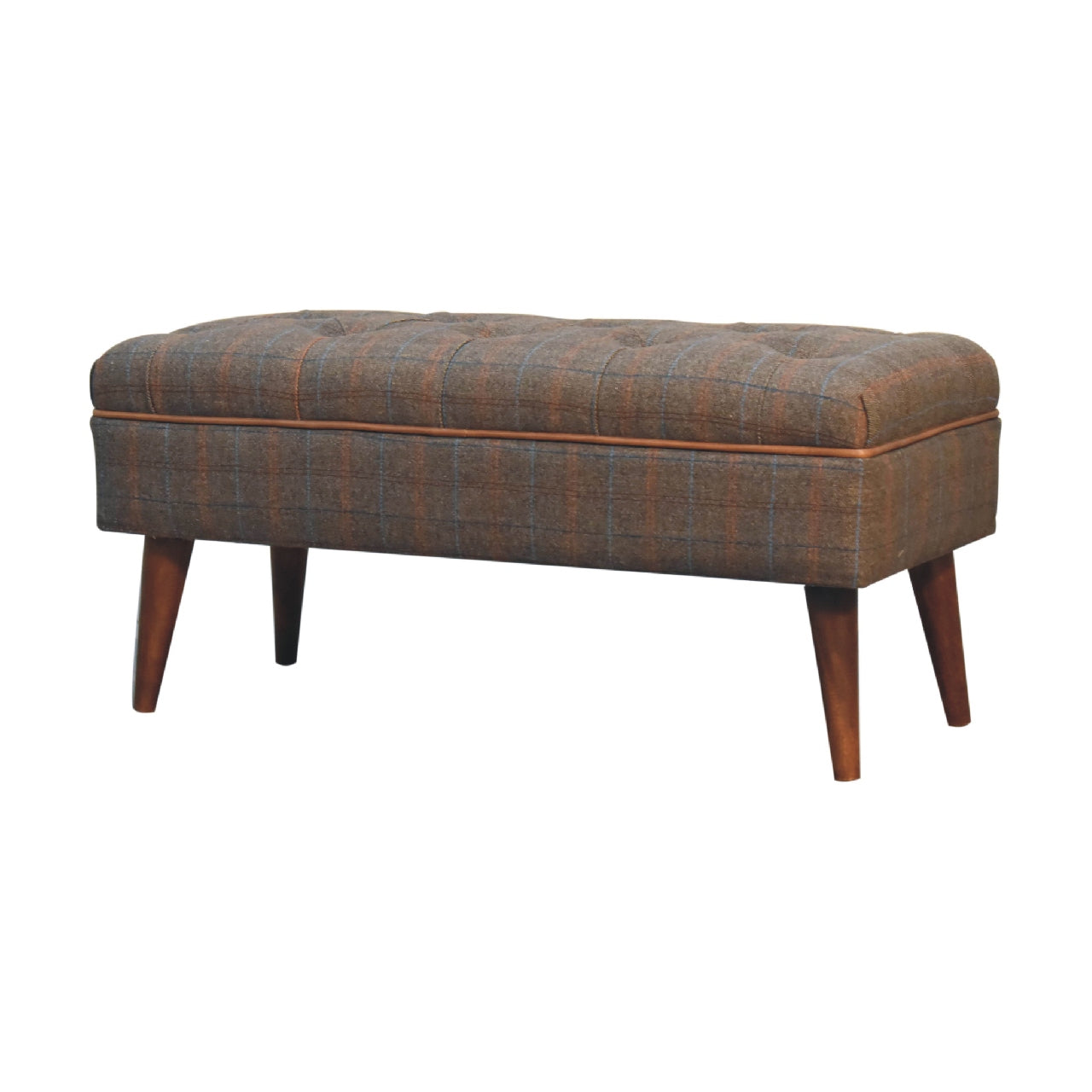 Solid Wood Multi Tweed Buffalo Pipe Bench