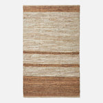 Recycled Leather Handwoven Stripe Rug | 150cm x 95cm | Brown