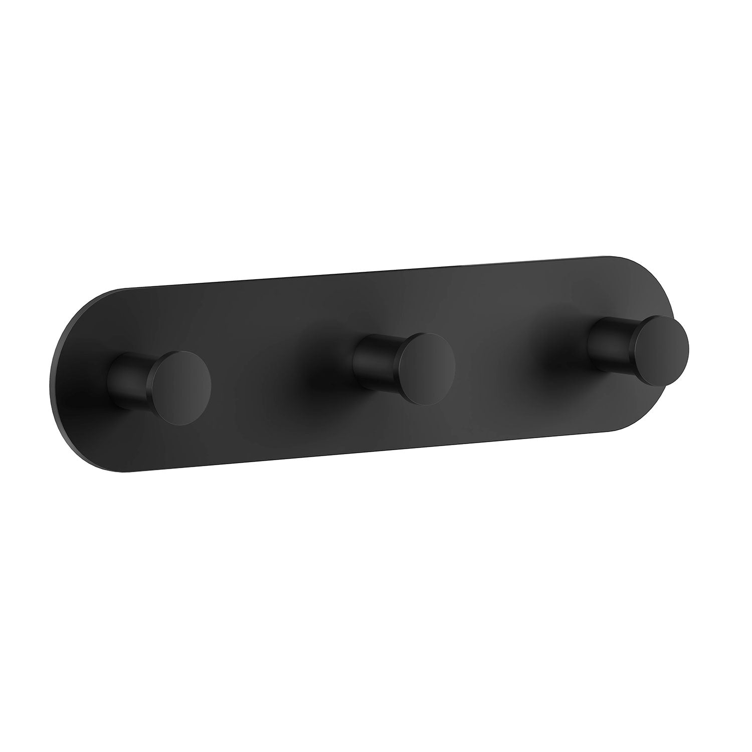 Stainless Steel Towel Hooks Self Adhesive Wall Mounted | Triple | Black