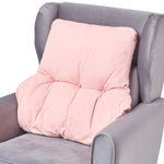 Cotton Back Support Thick Lumbar Cushion | Pink