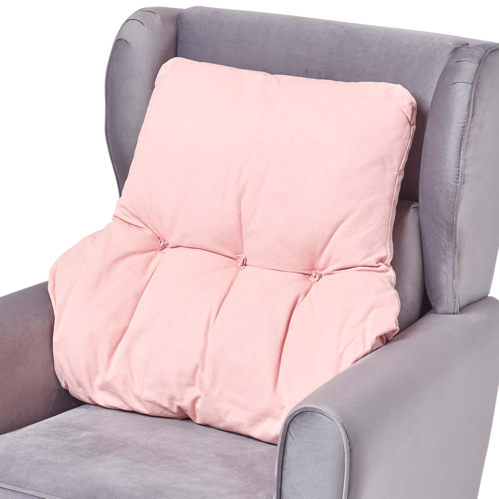 Cotton Back Support Thick Lumbar Cushion | Pink
