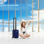 40x20x25cm Hard Case Cabin Suitcase Ryanair Free Approved Carry On | Cabin | Navy Blue
