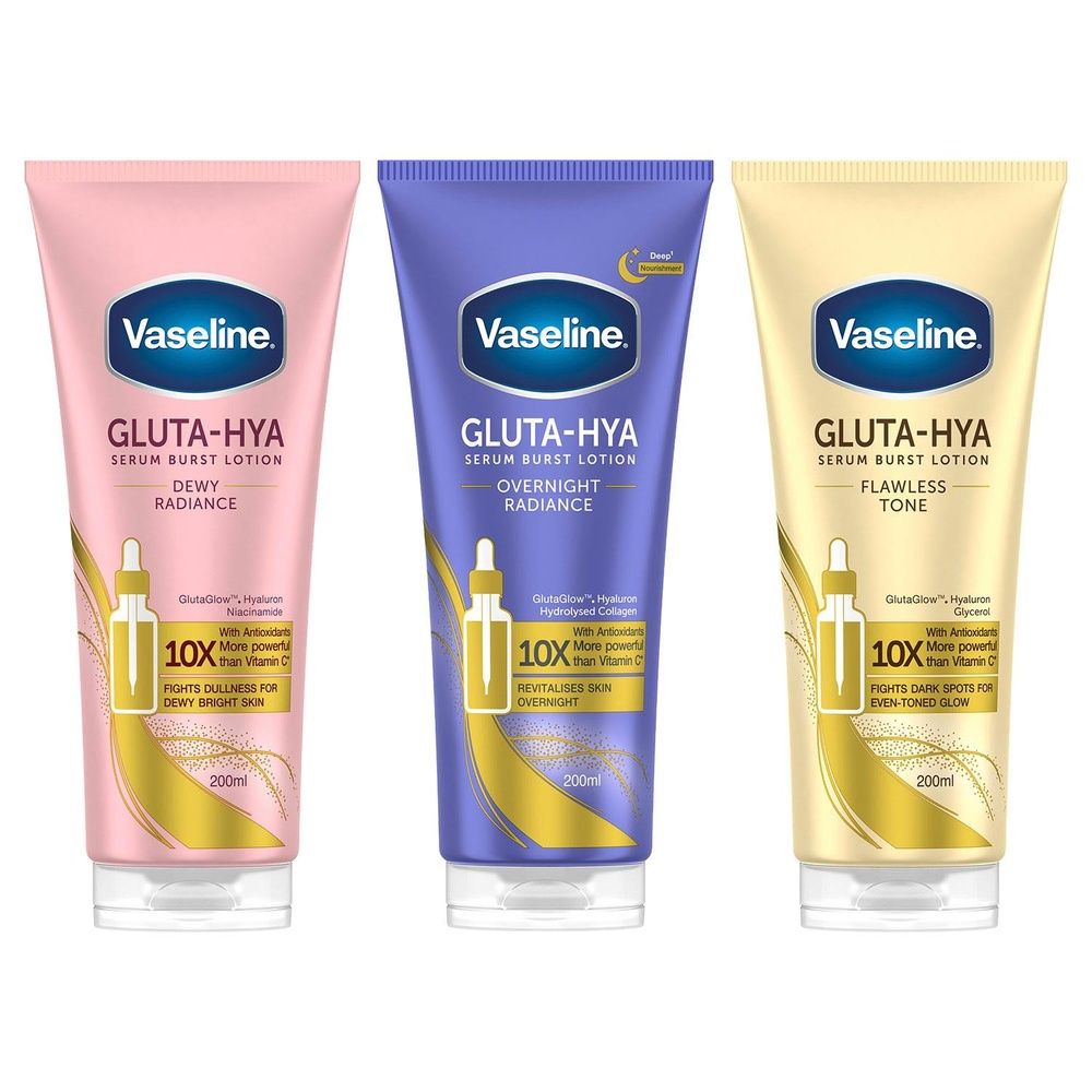 Gluta-hya Lotion Bundle Dewy, Overnight & Flawless Glow, 200ml | Set-of-3