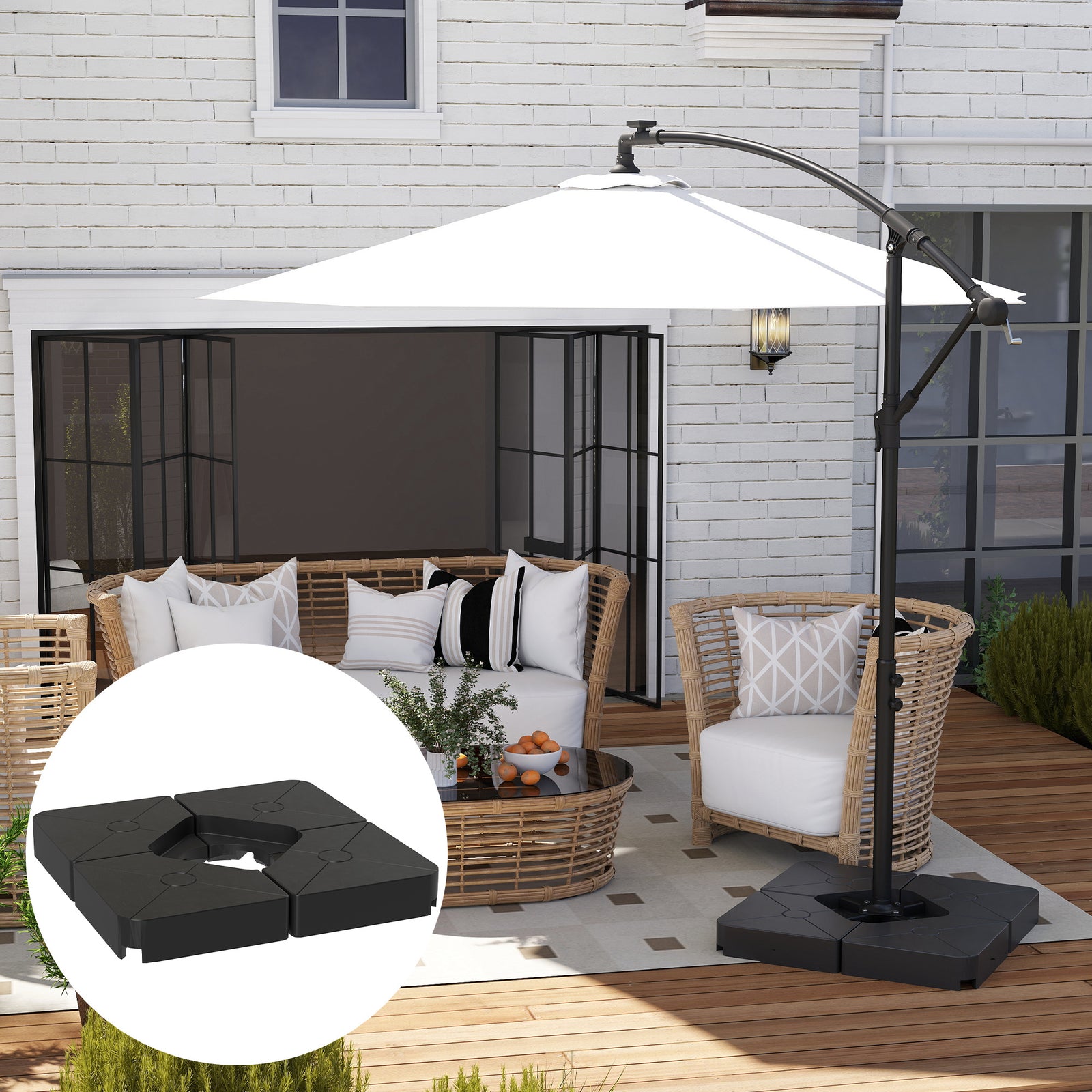 Umbrella Weights For Offset Parasols, 64kg Sand/55kg Water