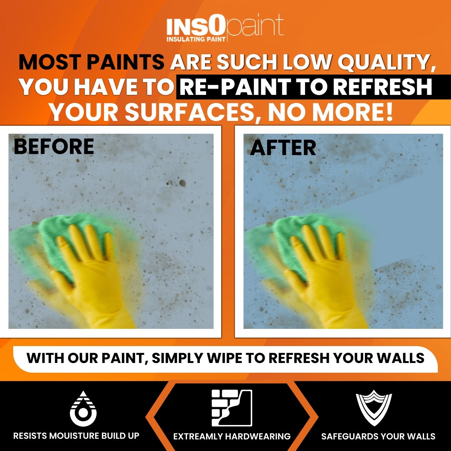 Insopaint Anti Condensation Paint - Stops Condensation On Interior Walls & Ceilings | 5l | Creamy White