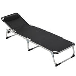 Folding Outdoor Lounger W/ Pillow | Black