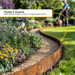 Pre Rusted Corten Metal Lawn Edging Garden Border Roll | 10m | Rust