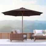 3m Wooden Bamboo Parasol Outdoor Umbrella Canopy | Brown