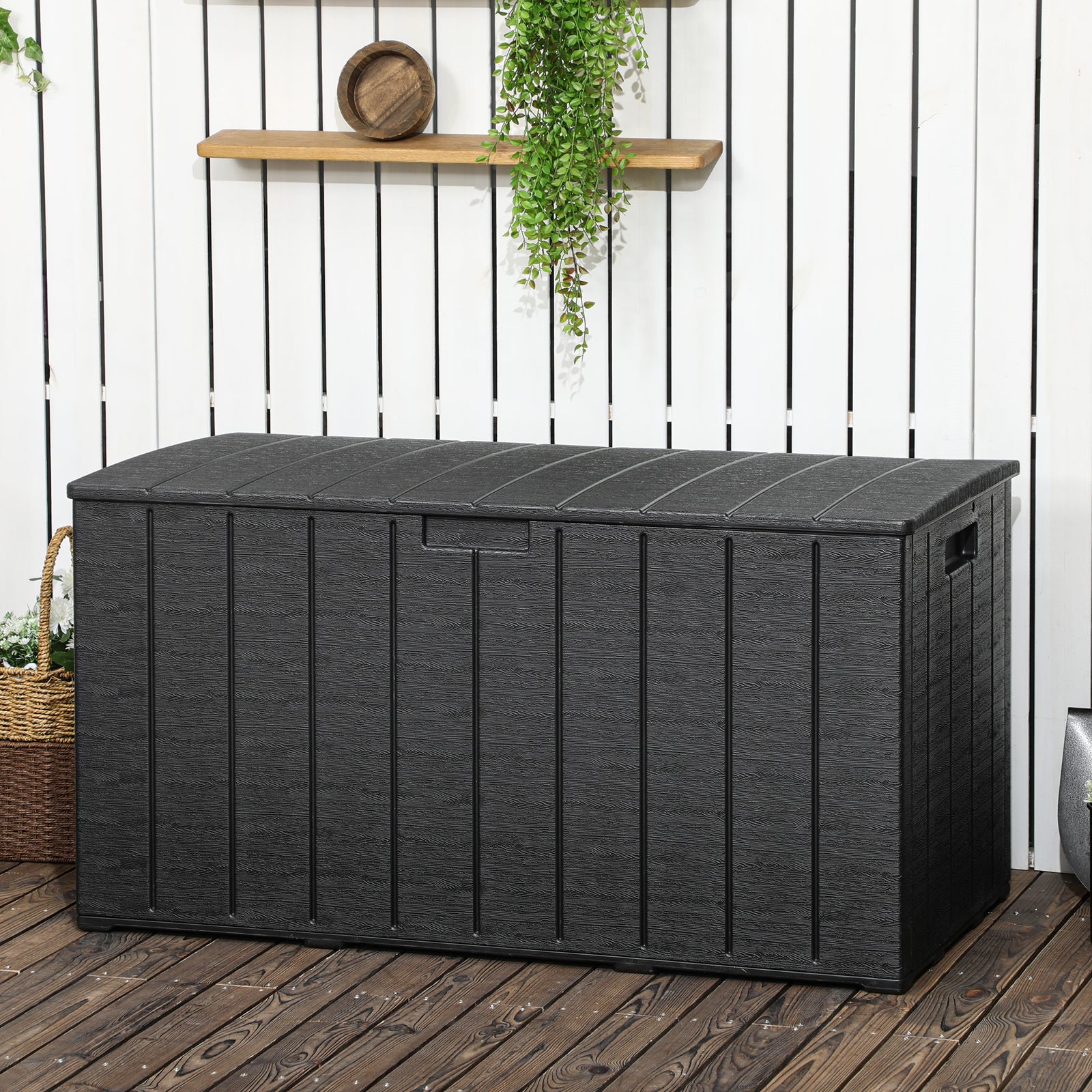336 Litre Rolling Outdoor Garden Storage Box, Plastic
