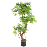 Leaf 140cm Realistic Artificial Japanese Fruticosa Tree Ficus Tree Gold Metal Brushed Brass Planter