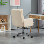 Upholstered Desk Chair With Height Adjustable | One Size | Cream