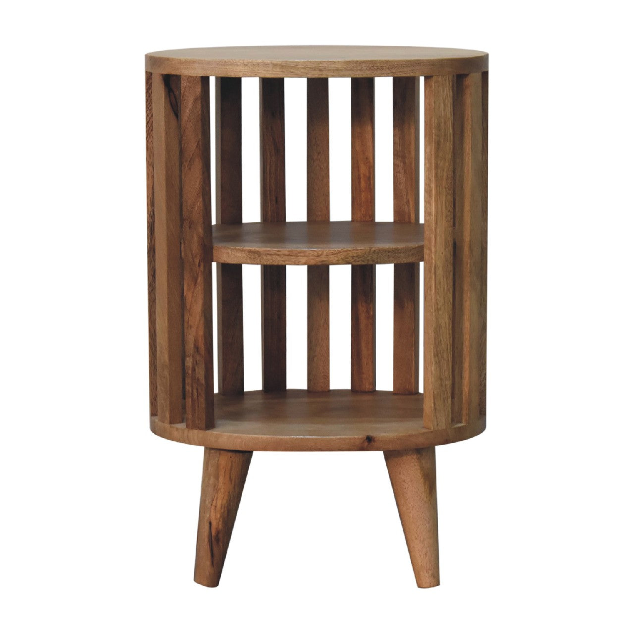 Solid Wood Ariella Double Shelf Oak-ish Bedside