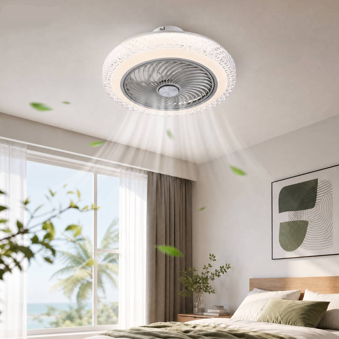20 Inch 5-blade Ceiling Fan Light 12 Rgb Color Changing Modes, 6-speed, Reversible, Remote Control + Timer + App Smartphone Control