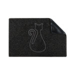 Cat Embossed Doormat In Black | Medium | Black
